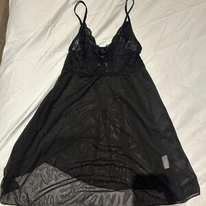 black‎ mesh lace slip dress